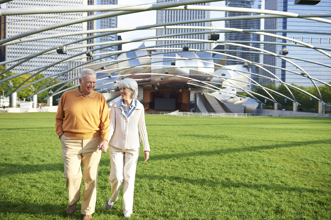 senior couple at Millenium Park